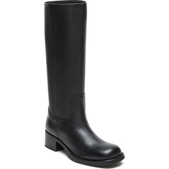 Steve Madden Riggs Knee High Boot in Black Leather at Nordstrom, Size 5.5