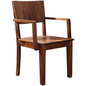 Massivmoebel24 METRO LIFE 168 Poltrona in legno di sheesham - laccato / life honey 51x50x90