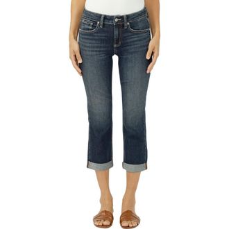 Silver Jeans Co Suki Americana Curvy Mid Rise Capri Jeans in Dreamscape at Nordstrom, Size 25