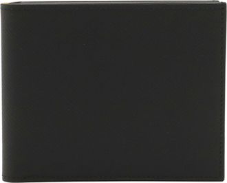 Herm&egrave;s Dark Gray Epsom Leather Silk Bill Wallet (Bi-Fold) (Pre-Owned)