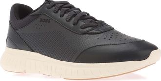 HUGO BOSS Mens Titanis Runn Ltmx Low Top Sneakers in Navy - Size UK 7