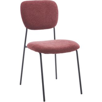 Home Heavenly Home Heavenly Pack 4 Sillas Tull - Sillas Apilables Con Estructura Met&aacute;lica, Tapizado En Tela Poli&eacute;ster, Dise&ntilde;o Moderno Para Co Color : Rojo