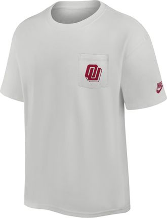 Nike Oklahoma Legacy Max90 Pocket 2-Hit Nike Mens College T-Shirt in Grey | 01GC0BBOKV-E3Q