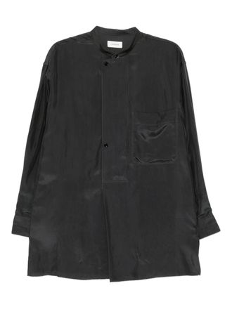 Christophe Lemaire patch-pocket silk shirt - Black