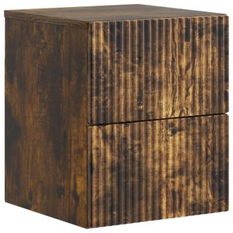 vidaXL Mesita De Noche De Pared Roble Ahumado 33 X 34,5 X 40 Cm Vidaxl