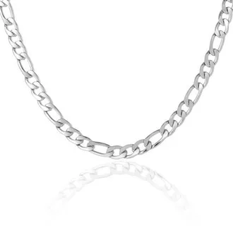 Lucky Brand Mens Figaro Chain Necklace, Silver-Tone 22 Links in Metallic Silver at Nordstrom