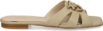 Pinko Marli 09 Slider - Dames - Sandalen - Beige - 37 EU - Leer - Schoenen