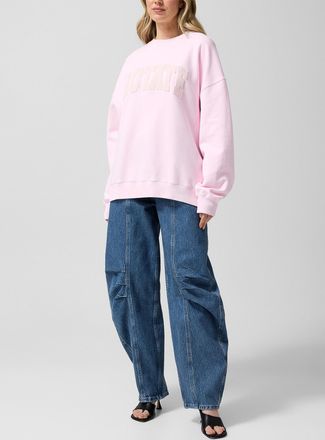 Rotate Womens Sewn pleats barrel-leg jean