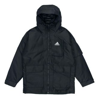 adidas Logo Multiple Pockets Outdoor Sports Down Jacket Black H14174