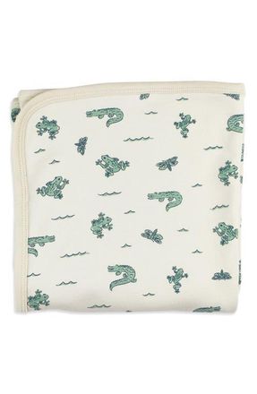 LOvedbaby Organic Cotton Baby Blanket in Alligator at Nordstrom