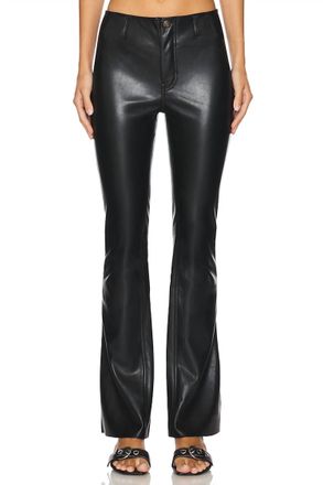 Free People Level Up Vegan Leather Slit Boot Cut Pants In Black