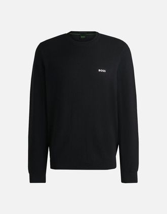 HUGO BOSS Mens Hugo Boss Mens Navy Momentum Knitted Jumper - Black - Size: 42