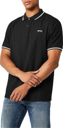 Slazenger Herenpoloshirt met contrasterende punten (Zwart)