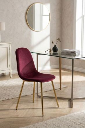 Regalos Miguel Sillas Comedor - Silla Golden Teok Terciopelo - Rojo