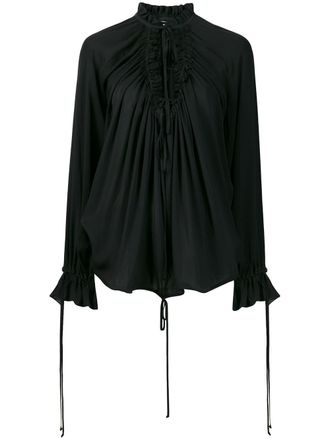 Dsquared2 ruffle blouse - women - Silk - 36 - Black