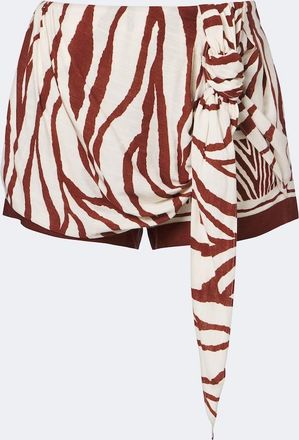 Jacques Wei Leather-trimmed printed shorts
