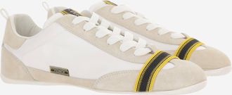 Fendi Mens Sneakers White Suede And Fabric Polyamide Trainers