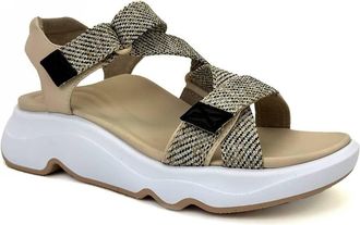 Aetrex Womens Marz Adjustable Cross Strap Sandals In Beige