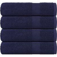 OEM Servilletas De Ducha Frogn, Lote De 4, Azul Marino, 70 X 140 Cm, 360 G/m&sup2; - Crezuo