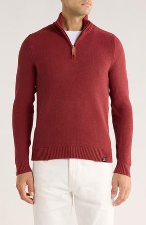Lucky Brand Cotton Quarter Zip Sweater in Russet Brown at Nordstrom Rack, Size Small