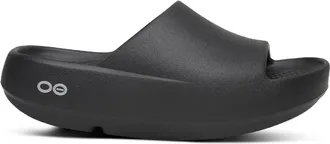 Oofos OOahh Slide+ Slides Black 12 Mens/14 Womens