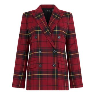 Ralph Lauren Double-breasted Tartan Jacket - female - Ralph Lauren - Blazers - Red - 3XS - Jackets