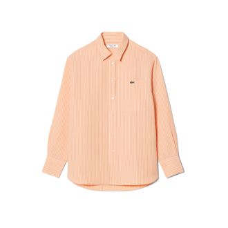 Lacoste Vertical Stripe Long-Sleeved Shirt with Classic Collar