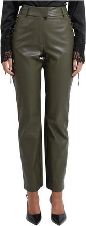 Fracomina Leather Broeken - Dames - Slim Fit Broeken - Groen - XS - Broeken