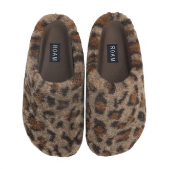 Roam Fuzzy Clog In Taupe Leopard