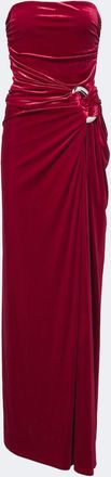 SIMKHAI Emma gathered velvet bustier gown