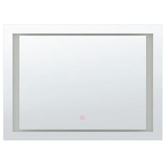 Beliani Beliani - Espejo De Pared Led Rectangular 60 X 80 Cm Moderno Vintage Glamuroso Maquillaje Ba&ntilde;o Tocador Dormitorio Eyre