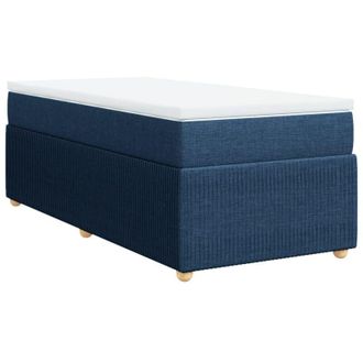 vidaXL Cama Box Spring Con Colch&oacute;n Tela Azul 90x190 Cm Vidaxl