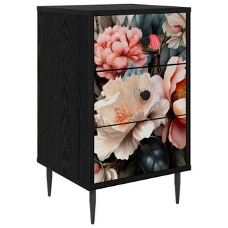 vidaXL Mesa De Noche Borne Roble Negro 36 X 33 X 61 Cm Vidaxl