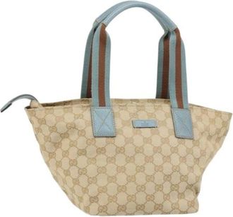 Gucci Pre-owned Tote Bags, female, Beige, Size: ONE SIZE Pre-owned Canvas Tote Bag