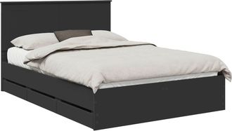vidaXL Estructura De Cama Negro 140 X 190 Cm Madera Ingenieril Vidaxl