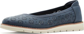 Easy Spirit Keliann Womens Dress Flat Shoes Navy : 8.5 W (D), Faux Leather