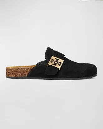Tory Burch Mellow Suede Buckle Slide Mules