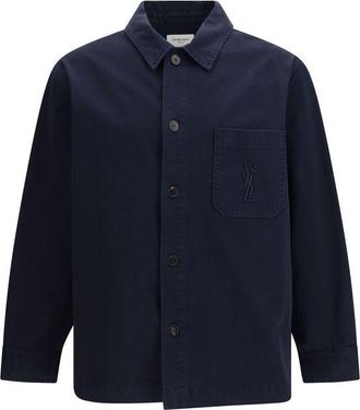 Saint Laurent Blue Cotton Denim Mens Jacket