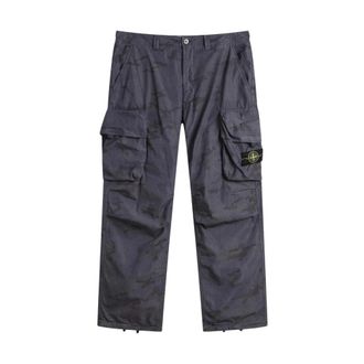 Stone Island Camouflage Cargo Broek - Heren - Straight fit broeken - Blauw - W30 - Katoen - Broeken