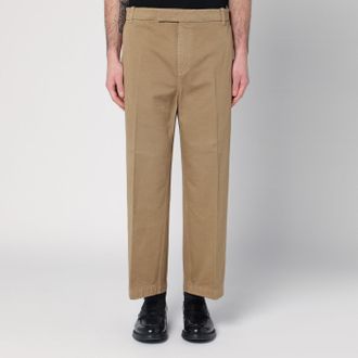 Thom Browne Khaki Coloured Trousers In Cotton