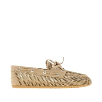 Miu Miu Suede leather and mesh deck shoes Woman 37