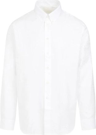 Givenchy Wit katoenen overhemd met 4G-logo - Heren - Zakelijke Overhemden - Wit - 4XL - Katoen - Overhemden
