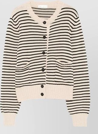 Roberto Collina cotton cardigan striped pattern ribbed cuffs