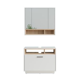 Vicco Conjunto De Muebles De Ba&ntilde;o Beatrice, Blanco/sonoma, 2 Partes