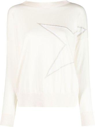 Lorena Antoniazzi Relaxed Fit Boatneck Knit Sweater with Star Pattern