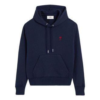 Ami Small Heart Logo Loop Bag Hoodie Night Blue BFUSW235-730-430