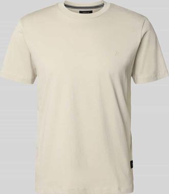 Replay Regular Fit T-Shirt mit Logo-Detail in Sand, Gr&ouml;&szlig;e XXL
