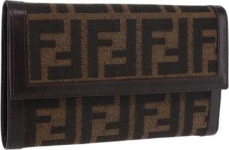 Fendi Pre-owned Zucca Canvas Portemonnee - Dames - Vintage Accessoires - Bruin - ONE Size - Vintage