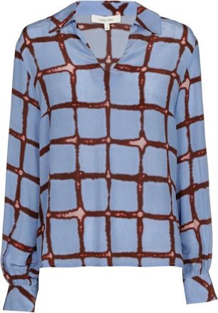 Marie Méro Overhemden, Dames, Veelkleurig, 2Xl, Blauw Bordeaux Geruite Viscose Blouse Tuniek