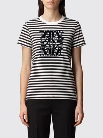 Max Mara T-shirts in cotone a righe con logo